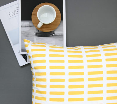 YELLOW DOTTED LINE CUSHION