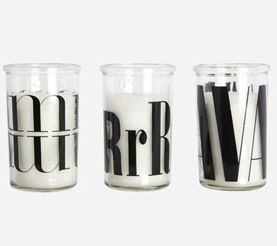 GRAPHIC LETTERS CANDLE